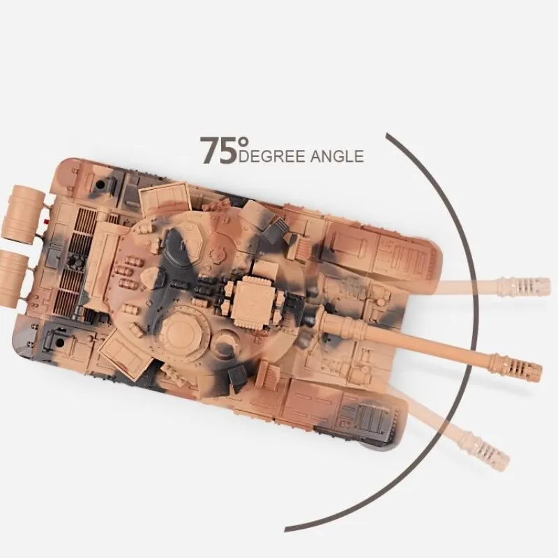 Simulation Electric Remote Control Tank 4CH Turret Rotate Simulation Sound Effect With Light Children's RC Battle Tank Model Toy 6