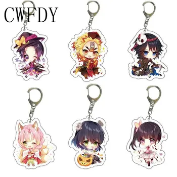 

Demon Slayer Kimetsu No Yaiba Keychain Anime Kamado Tanjirou Transparent PVC Nezuko Agatsuma Kyoujurou Acrylic Key Ring Jewelry