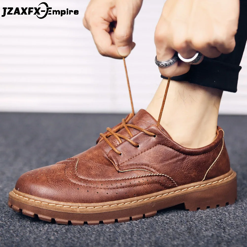 

2019 Brand Leather Men Shoes Spring Oxford Shoes Fashion Casual Designer Male Shoes Leather Moccasins sapato masculino