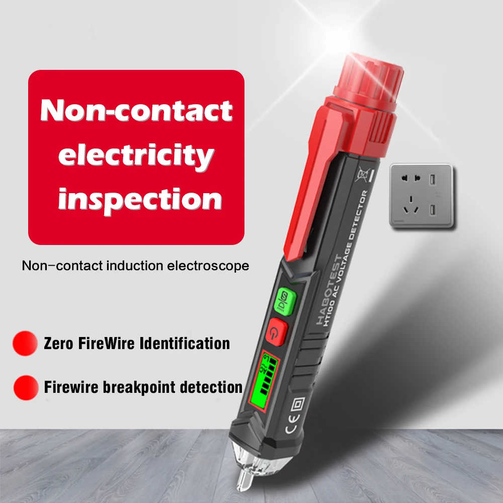 

Huabo New AC-DC Non-Contact Voltage Detector 12-1000V Safety Test Pencil Electric Tester Volt Current Test Pen Measurement Tool