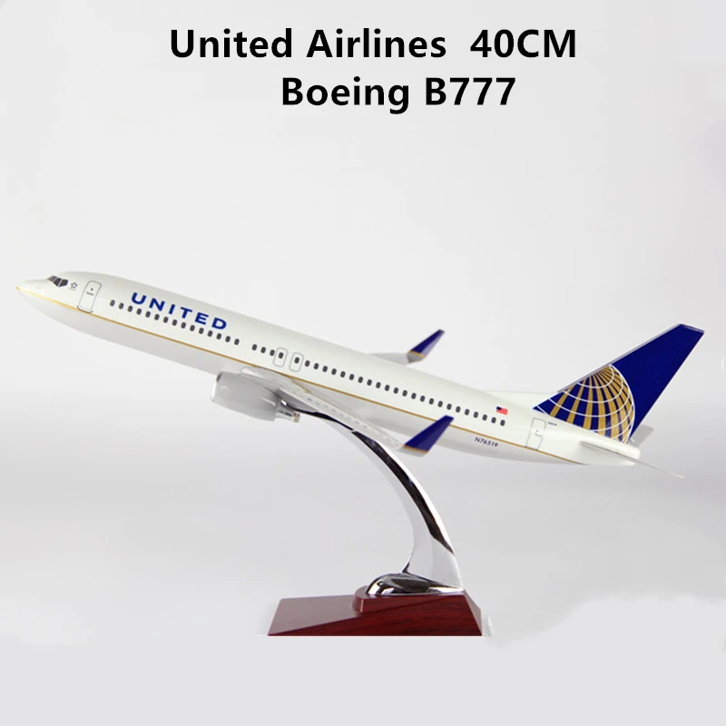 40 см Смола Юнайтед Эйрлайнз Боинг B777 модель самолета подарок модель самолета Коллекционная модель самолета