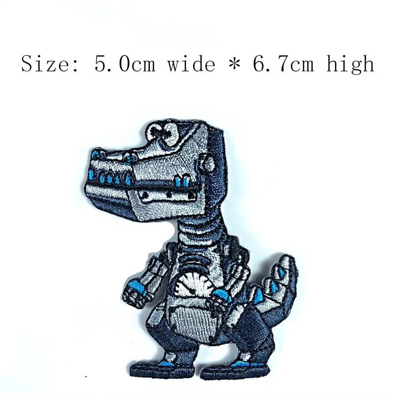 

Free shipping Dinosaur embroidery patch 5.0cm high iron on sew on/room decoration/animal patch/comics Sticker (10Pcs)