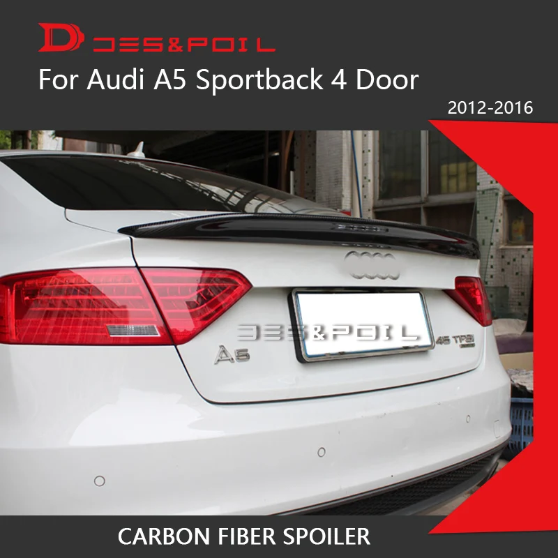 Для Audi A5 Sportback спойлер из углеволокна Carater-e стиль Багажник губы Bootlid 4 двери 2012