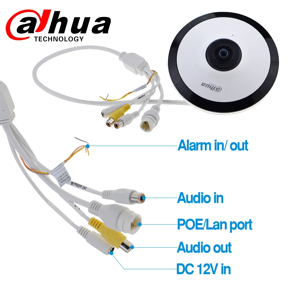 Dahua IPC-EW4431-ASW 4MP панорама POE wifi 360 рыбий глаз ip-камера Встроенный микрофон слот для sd-карты аудио сигнал тревоги интерфейс