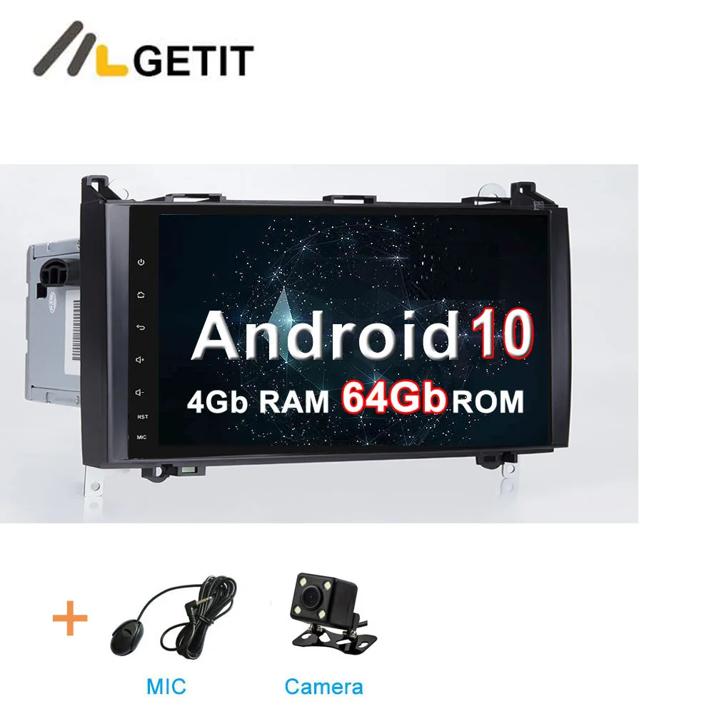 Android 10,0 Автомагнитола Стерео gps головное устройство для Mercedes Benz B200 W169 Sprinter W906 W245 Viano Vito W639 - Цвет: 4G CAMERA