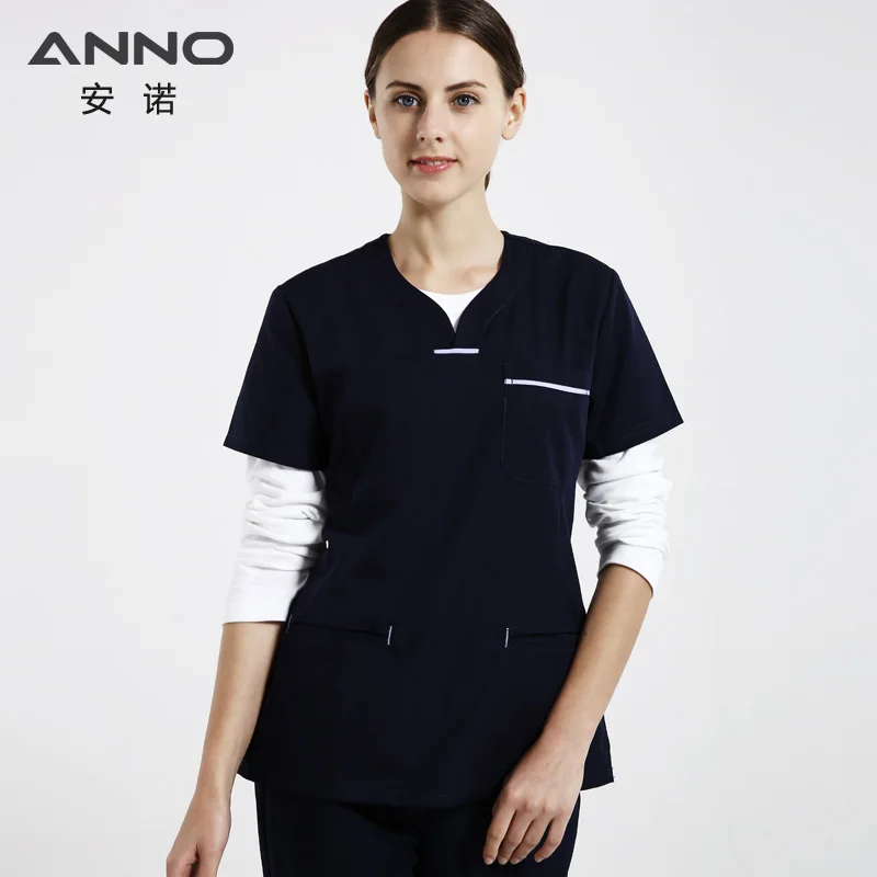 Nurse uniform scrub suit nursing dress hospital supply for female ANNO medical uniform