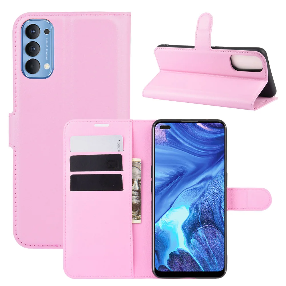 Чехол с откидной крышкой для OPPO Рино 4 4G PU кожаный чехол Reno4 Pro телефона отделением