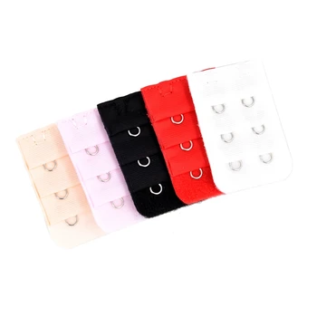 

Woman 3 x 2 Hook Bra Extenders Strap Extention Light Pink Beige Black 5 Pcs