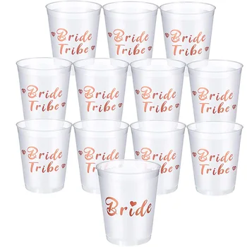 

12pcs Team Bride tride Cup beach rustic wedding Engagement Bachelorette hen Party bridal shower bride to be bridesmaid gift