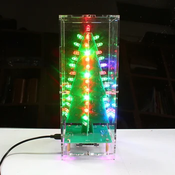 

3D Christmas Tree Music Box Soldering Practice Project DIY Electronic Science Assemble Kit with 7 Colors Flash Light TP8