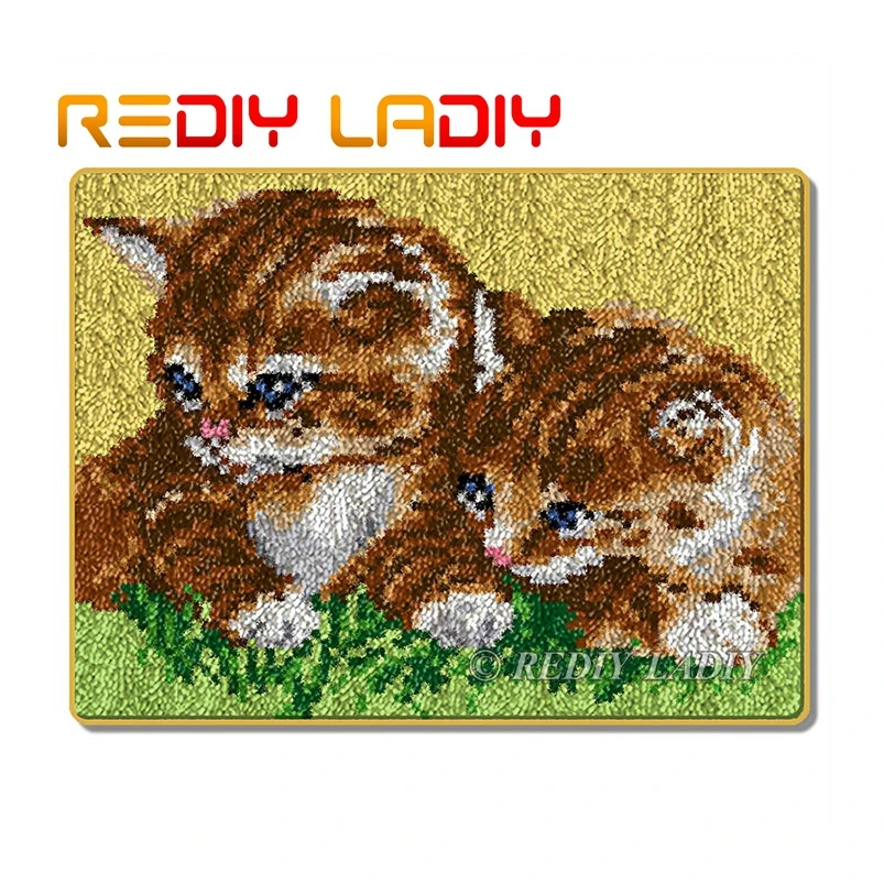 Набор крючков с защелкой сделайте свой собственный ковер два котенка вязальная