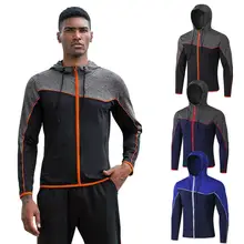 Мужская спортивная куртка для бега, повседневная одежда для фитнеса на осень и зиму, свободная одежда с капюшоном, тренировочный костюм на молнии с длинным рукавом