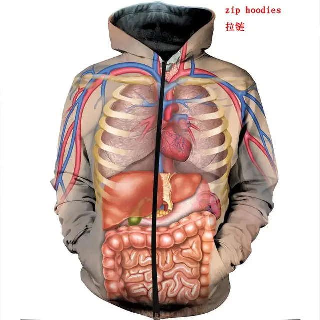 human body 3d hoodie