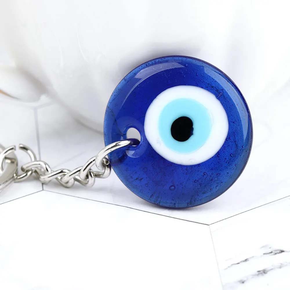 30 мм Мода Счастливый турецкий, греческий синий злой глаз Шарм кулон подарок подходит DIY брелок для ключей Автомобильный ключ цепи кольцо держатель аксессуары