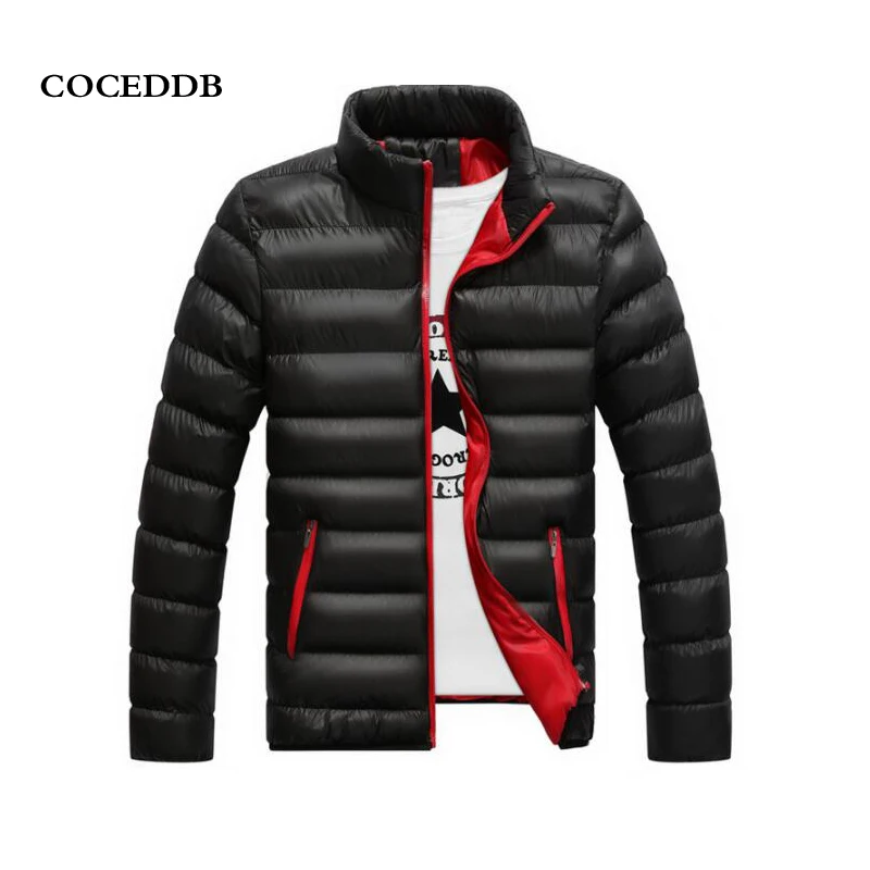 

Hot brand fashion solid quality slit zipper jacket men's winter casual slim stand collar men's park windproof jacket jacket