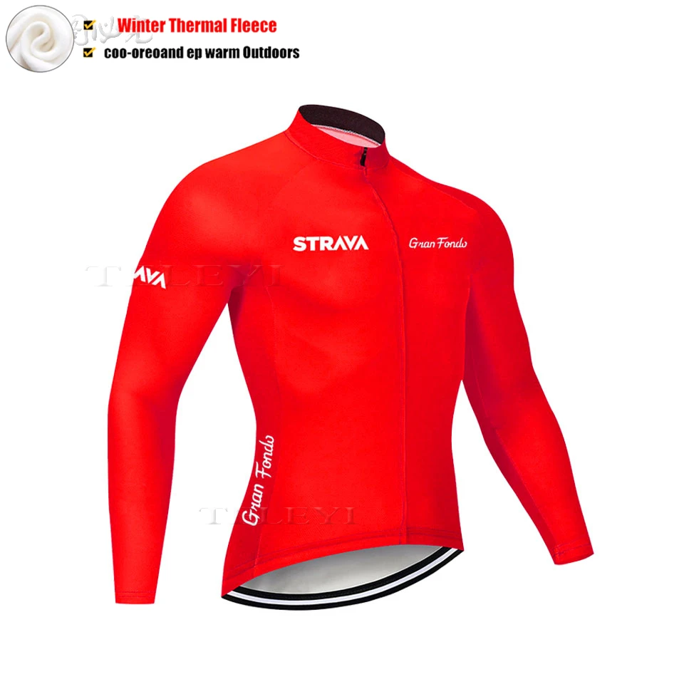 Pic Color STRAVA велосипедная майка мужская pro team зимний теплый флисовый комплект с длинным рукавом MTB велосипедная Одежда Майо Ropa Ciclismo Hombre - Цвет: Pic Color