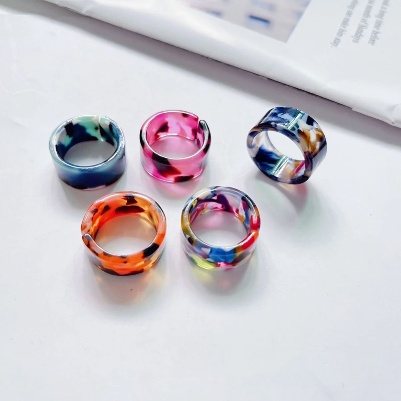 Transparent Rainbow Ring | Halloween Plastic Ring | Halloween Acrylic Ring  - 5 Set Open - Aliexpress