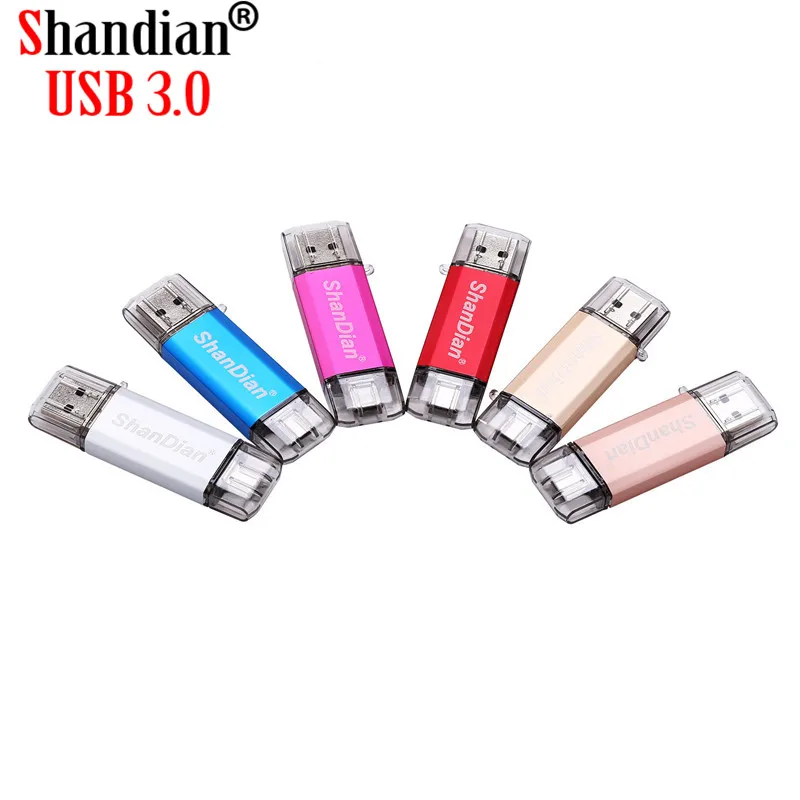 SHANDIAN USB 3 1 Type C usb флеш накопитель 0 64 Гб металлический пользовательский 32 карта