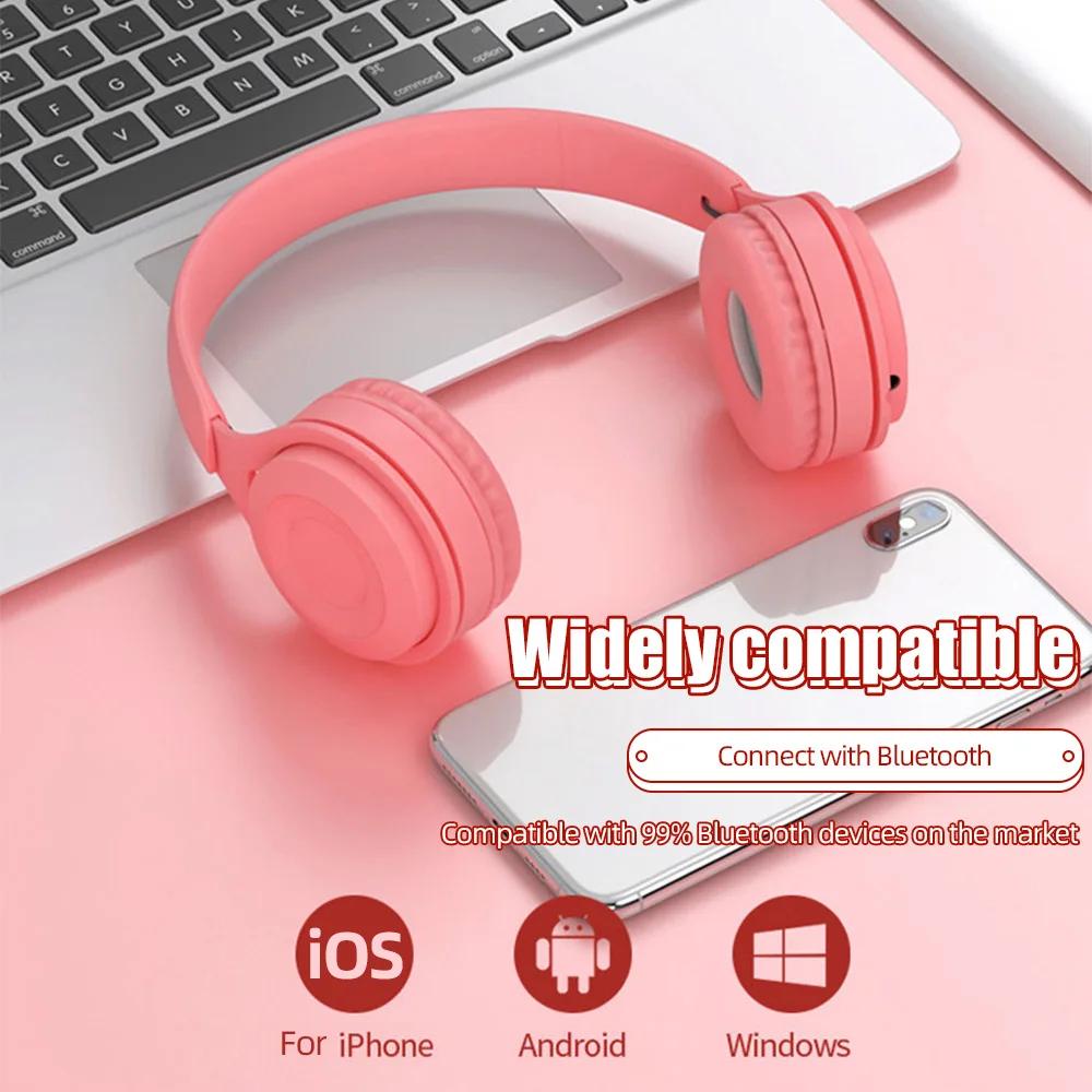  ACCEZZ 2020 NEW Design Wireless Bluetooth Headset Macaron Colorfully Series Y08 Subwoofer Mobile Phone Wireless Gift Headsets