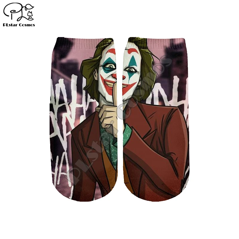 PLstar Cosmos/дропшиппинг, Joker Joaquin Phoenix, новая мода, 3 цвета, женские/мужские/мальчики/девочки, лето-осень, короткие носки, S-1 - Цвет: 01
