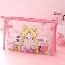 Сейлор Мун прозрачная Водонепроницаемая косметичка большой вместительности сумка аниме косплей Gilrl портативная косметичка для путешествий сумка для женщин