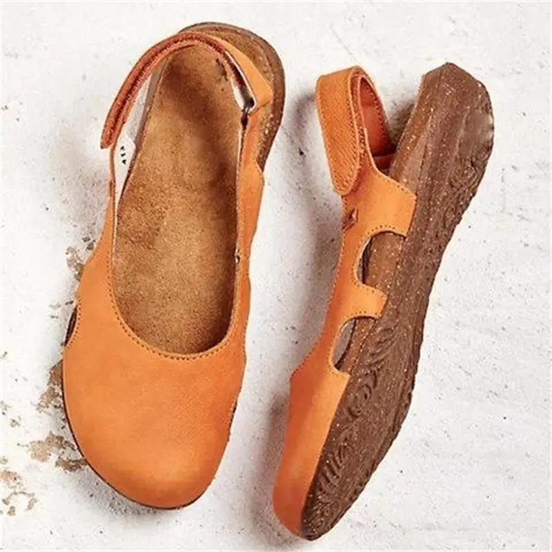 

Summer Women Loafers Casual Flats Soft Buckle Shoes Gladiator Retro Non-slip Sandals Ballet Ladies Party Office Shoes Plus Size