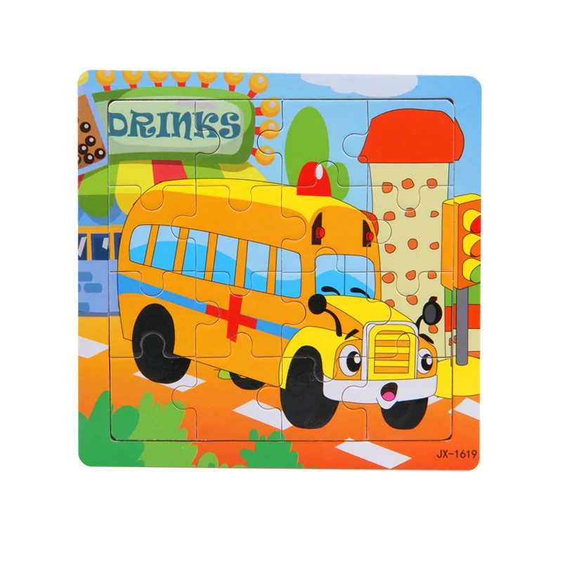 

Sale Wooden Puzzle Jigsaw The ambulance Toys Kids Cartoon Animals Vehicle Wood Puzzles Intelligence Baby Early Educational MP153