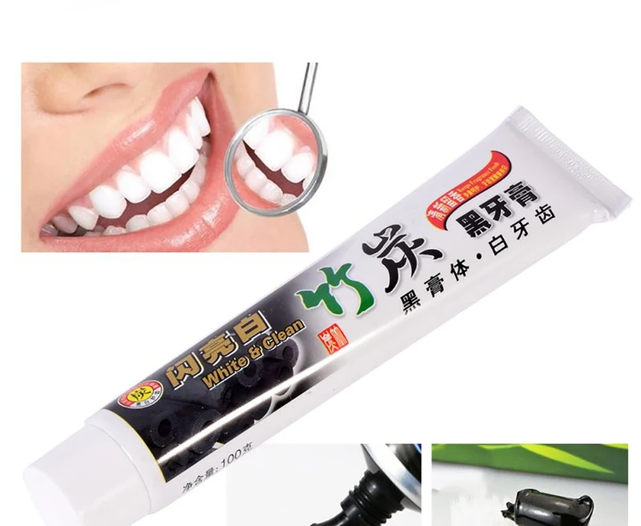 100 г бамбуковый уголь зубная паста уход за зубами отбеливание зубов черный уголь зубы гигиена полости рта натуральный бамбук зубная паста