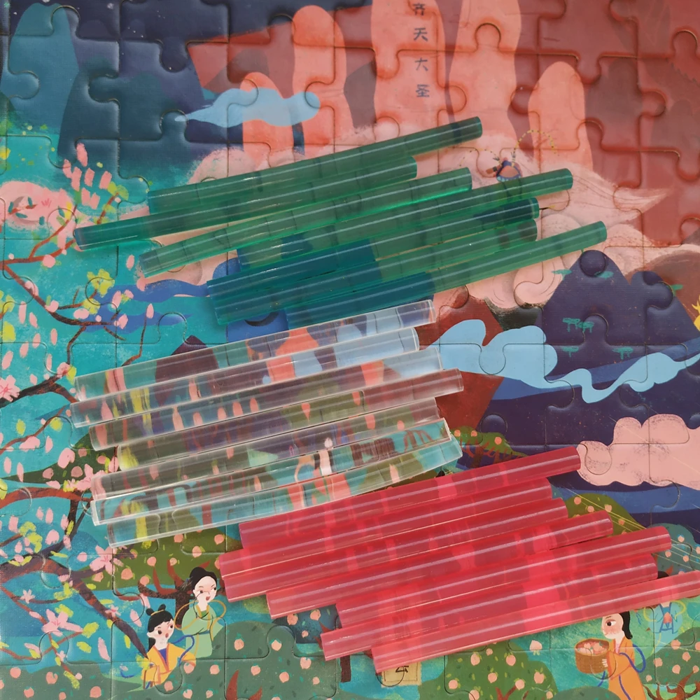 20 Pz 7X100Mm Trasparente Hot Melt Colla Stick Candy Verde/Rosso/Trasparente Sirena Lacrime Piccola Colla Pistola Accessori