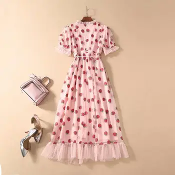 Belt Strawberry Short Sleeve Dress 3