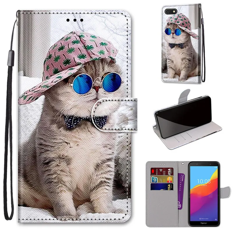 cute huawei phone cases Honor 7A Case On for Huawei Honor 7A DUA-L22 Etui 5.45" Wallet Flip Leather Phone Case Huawei Honor 7A 7 A Russia Honor7a Cover huawei snorkeling case