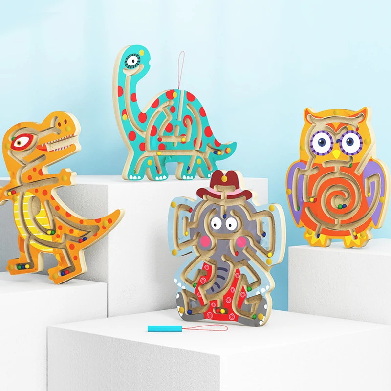 

Montessori Toys Educational Wooden Toy for Children Early Learning Materials Kids Intelligence Puzzle Magnetic Maze Brain Game