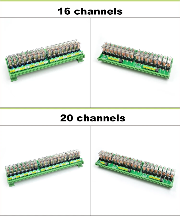 Módulo de Interface de Relé de Potência no + nc 1 com Omron Canais Rail Mount 16a 1 G2r-1-e Dc12v - 24v Relé Pnp Npn Compatível 12 Din 11 NO + NC 1 com OMRON G2R-1-E