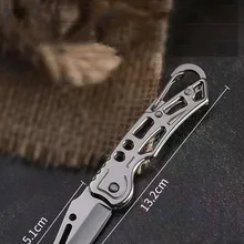 Портативный мини-нож из нержавеющей стали, зеркальный светильник, острый нож, портативный карманный нож, нож для фруктов