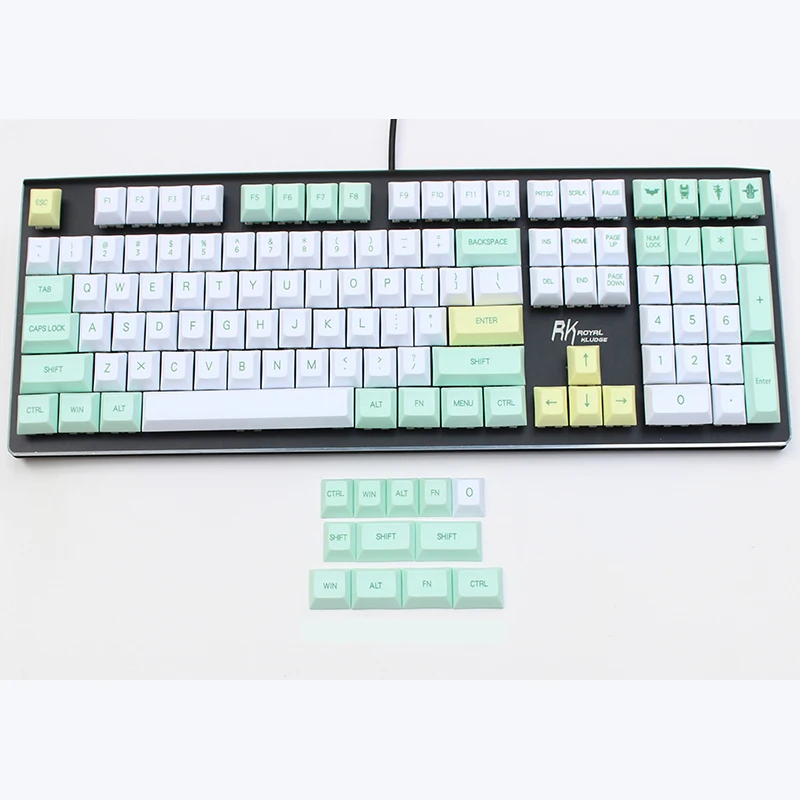 120 Keys Whitemintcreamy Yellow Pbt Dsa Keycaps Ansi Layout Dye