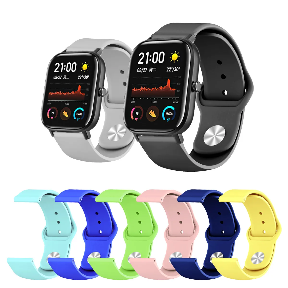 

Colorful Silicone Watch Strap For Huami Amazfit GTS Smartwatch Wristband For Huami Amazfit Stratos 3 2 Amazfit Bip Accessories