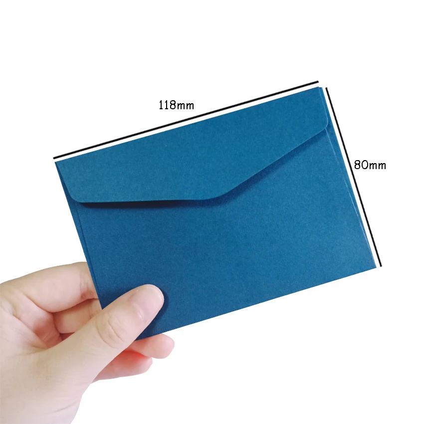 10 шт./лот, яркие цвета, пустые мини конверты, Подарочный конверт, для свадьбы, дня рождения, вечеринки, пригласительные, крафт-бумага, праздничный подарок - Цвет: Тёмно-синий
