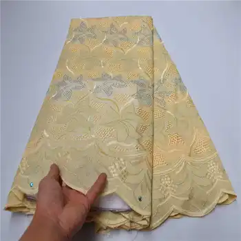 

Cream Swiss Voile Lace In Switzerland With Stones African Dry Lace Fabrics High Quality Nigerian Cotton Fabric PSA35-1