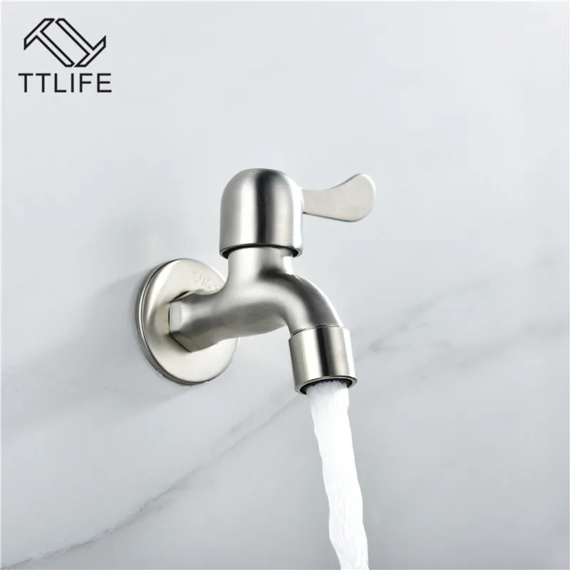 

TTLIFE 304 Stainless Steel Instant Faucet Tap 4 points Mop Pool Single Cold Fast Water Pump Tap Home Kitchen Washing Machine New