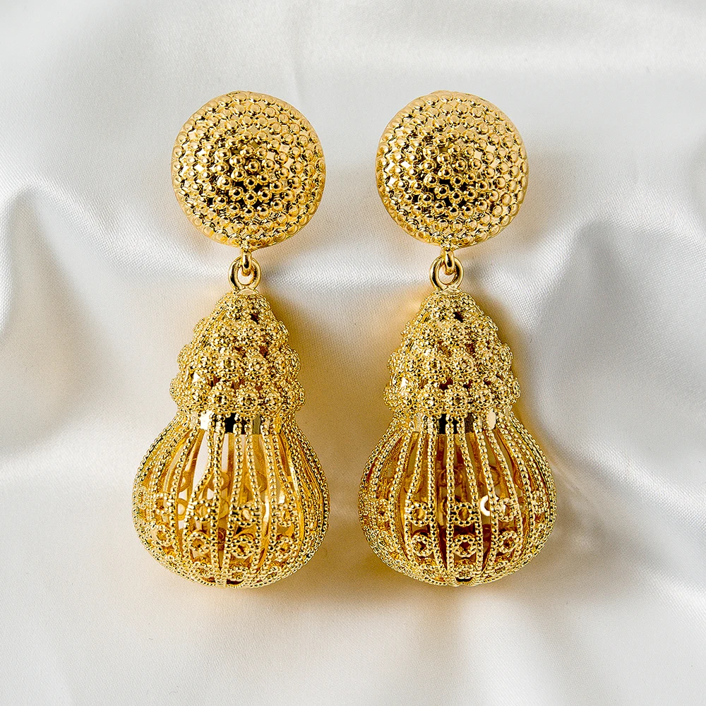 Hollow Out Gourd Shaped Luxurious Style Exquisite Women Earring 2021 New Arrival Customize Accept Wedding Attendance