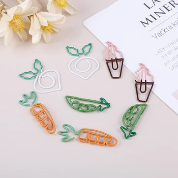 

10Pcs/set Cartoon Creative Carrot Metal Office School Supplies Cute Paper Clips Gift