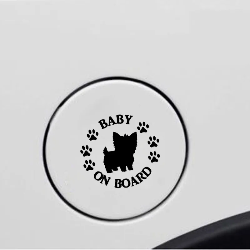 

10.2CM*9.4CM BABY ON BOARD Terrier Dog Vinyl Motorcycle Car Sticker Decal Black Sliver C14-0223