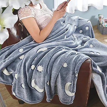 

Children's Night Fluorescent Blanket Coral Flannel Glow Flannel Home Rug Children's Fluorescent Blanket