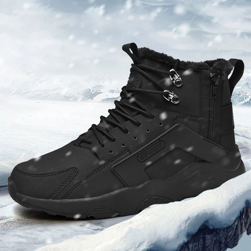 Keep Warm Winter Running Shoes For Men Sneakers With Fur Sport Shoes Zapatillas Hombre Deportiva