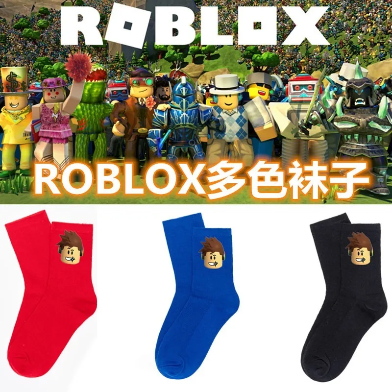Roblox Socks Game Anime Figure Men Women's Autumn Winter Candy Color