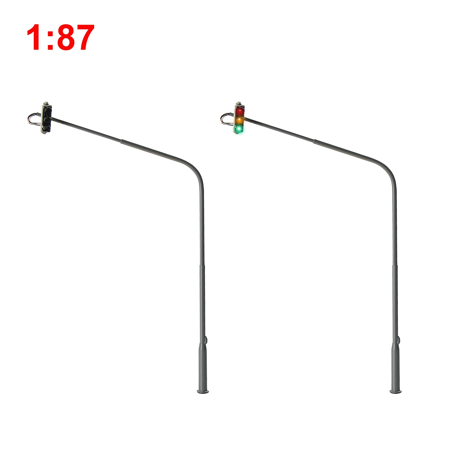 2pcs HO Scale 1:87 Traffic Signals City Motorway Crossing Right Driving Lights Red Yellow Green JTD8711