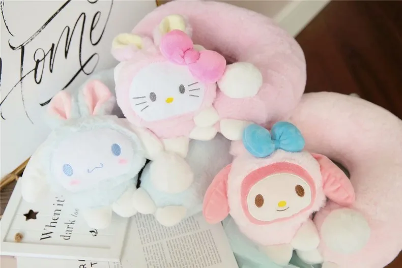 Милый мультфильм My Melody KT кошка MacBook собака поворотный кролик U-SHAPE подушка для автомобиля Путешествия шеи Поддержка Подушка