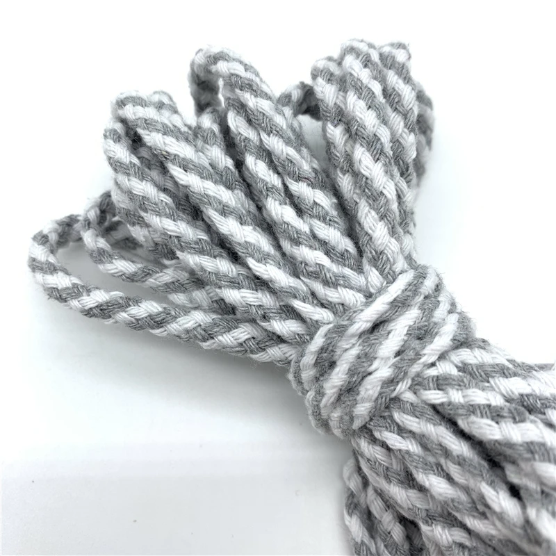 5yards/Lot 6mm Cotton Rope Craft Decorative Twisted Cord Rope For Handmade Decoration DIY Lanyard Ficelles Couleurs Thread Cord cotton rope