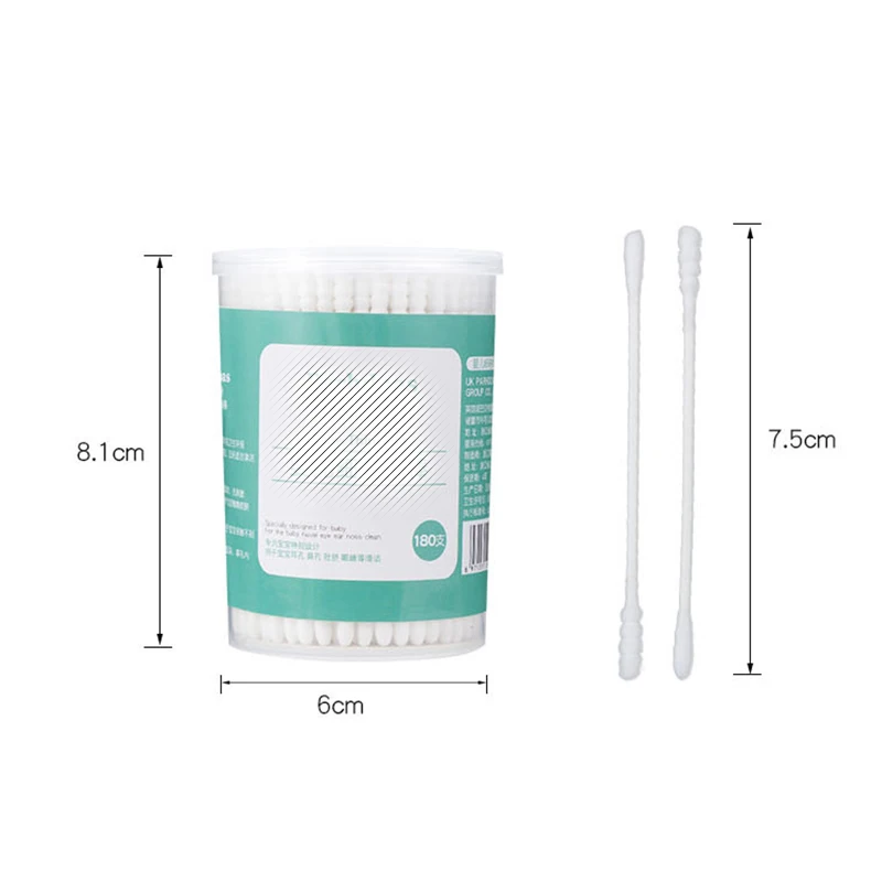 180pcs/Box Cotton Swabs First aid kit paper Sticks Soft Cotton Buds Tampons Microbrush Cotonete tampons health for baby