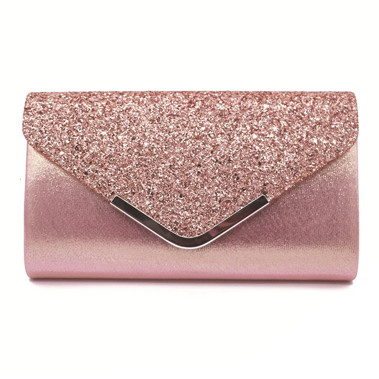 Luxury Fashion Shiny Diamond Synthetic Leather Clutch Bag Women Party Envelope Design Chain Shoulder Handbag